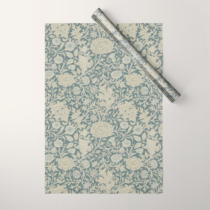 William Morris Double Bough Slate Blue Wrapping Paper Gallery Image 1