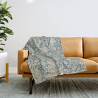 William Morris Double Bough Slate Blue Throw Blanket Gallery Image 1