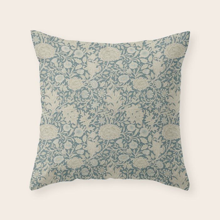 William Morris Double Bough Slate Blue Throw Pillow Gallery Image 6