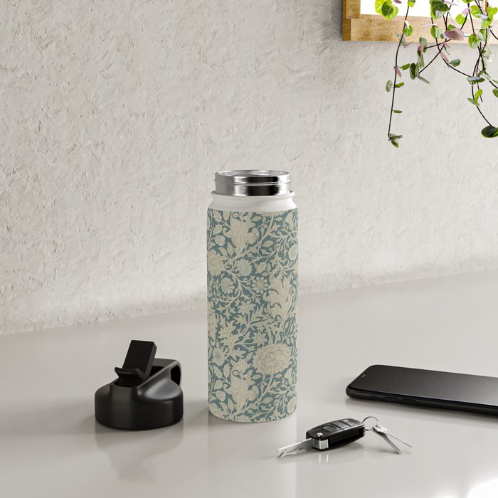 William Morris Double Bough Slate Blue Water Bottle Gallery Image 4