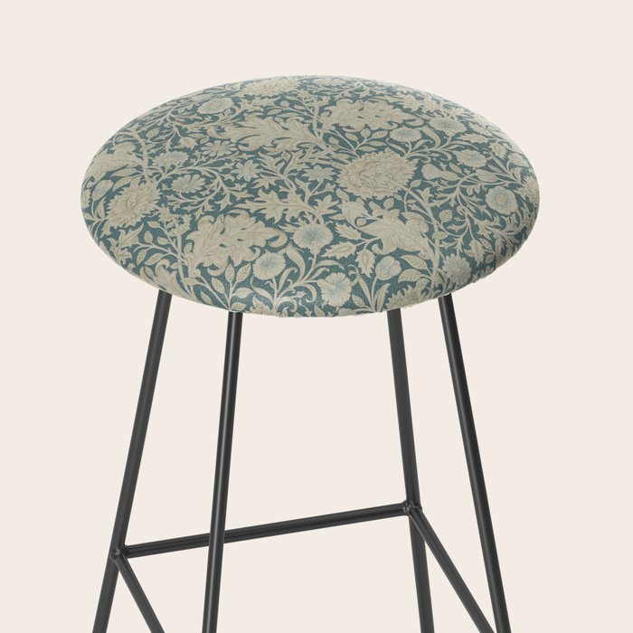 William Morris Double Bough Slate Blue Stool Gallery Image 2