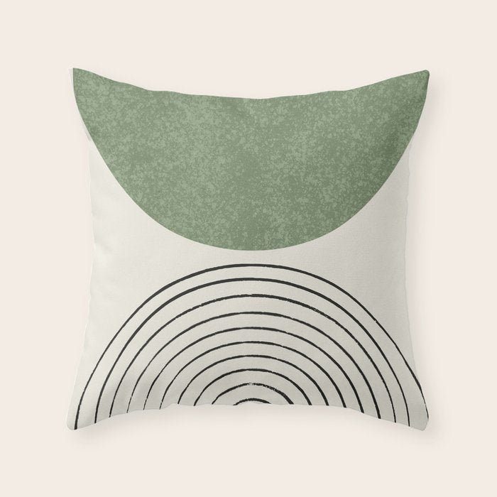 Arch balance green 2 Throw Pillow Gallery Image 6