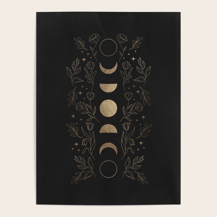 Gold Moon Phases Poster Gallery Image 4