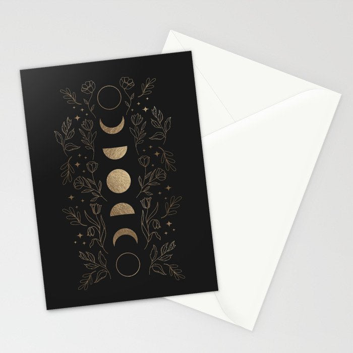 Gold Moon Phases Stationery Card Gallery Image 2