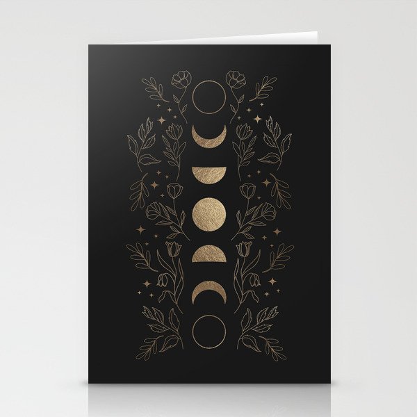 Gold Moon Phases Stationery Card Gallery Image 1