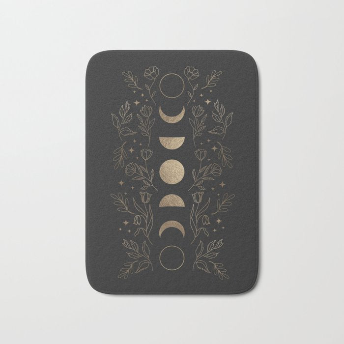 Gold Moon Phases Bath Mat Gallery Image 1
