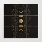 Gold Moon Phases Wood Wall Art Gallery Image 1