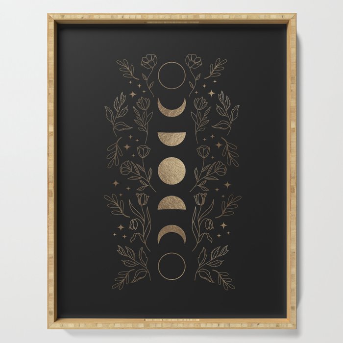 Gold Moon Phases Serving Tray Gallery Image 1