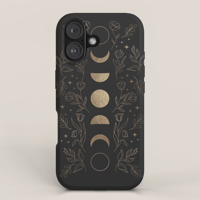 Gold Moon Phases iPhone Case Gallery Image 1