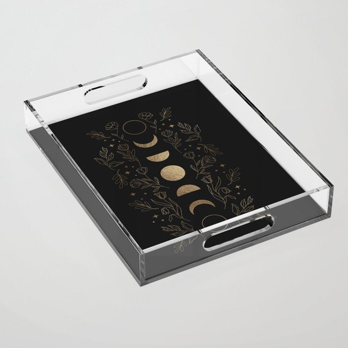 Gold Moon Phases Acrylic Tray Gallery Image 1