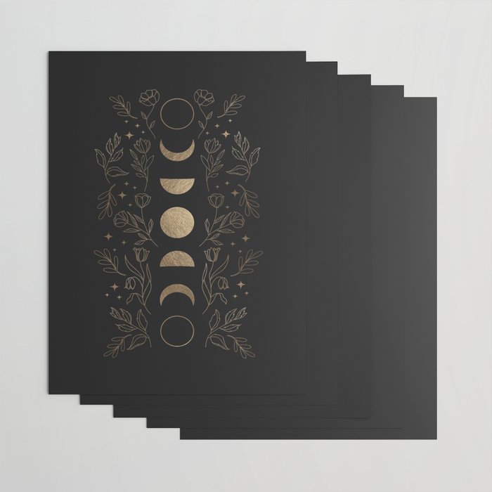 Gold Moon Phases Wrapping Paper Gallery Image 3