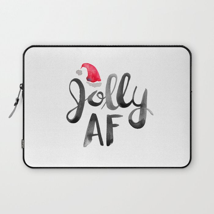 Jolly AF - Black Typography Laptop Sleeve Gallery Image 1