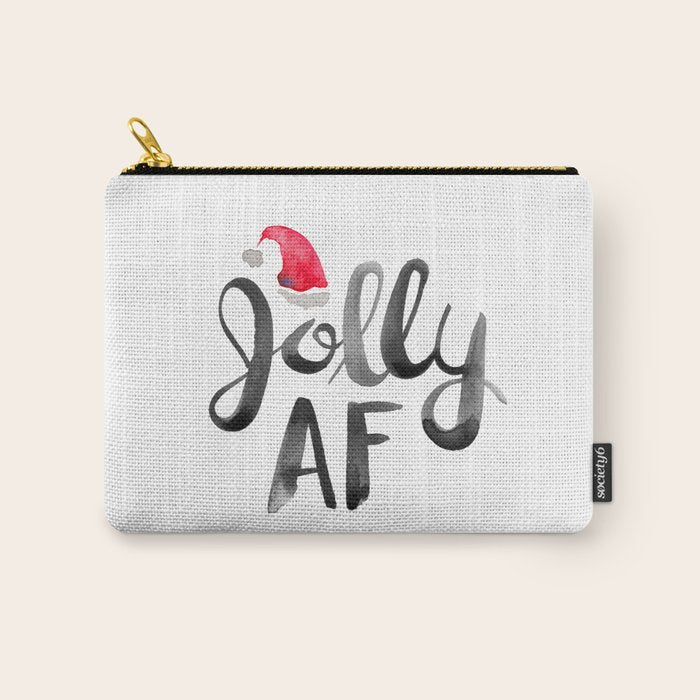 Jolly AF - Black Typography Carry All Pouch Gallery Image 1