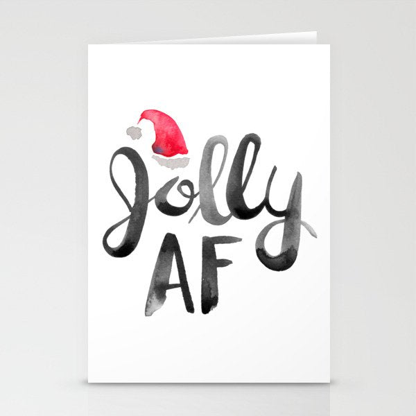 Jolly AF - Black Typography Stationery Card Gallery Image 1