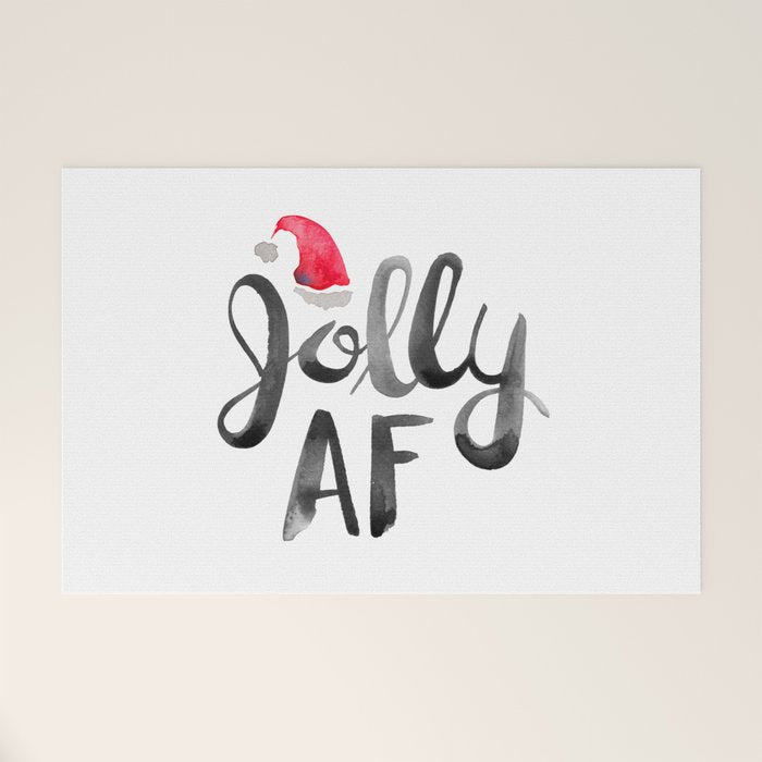 Jolly AF - Black Typography Welcome Mat Gallery Image 1