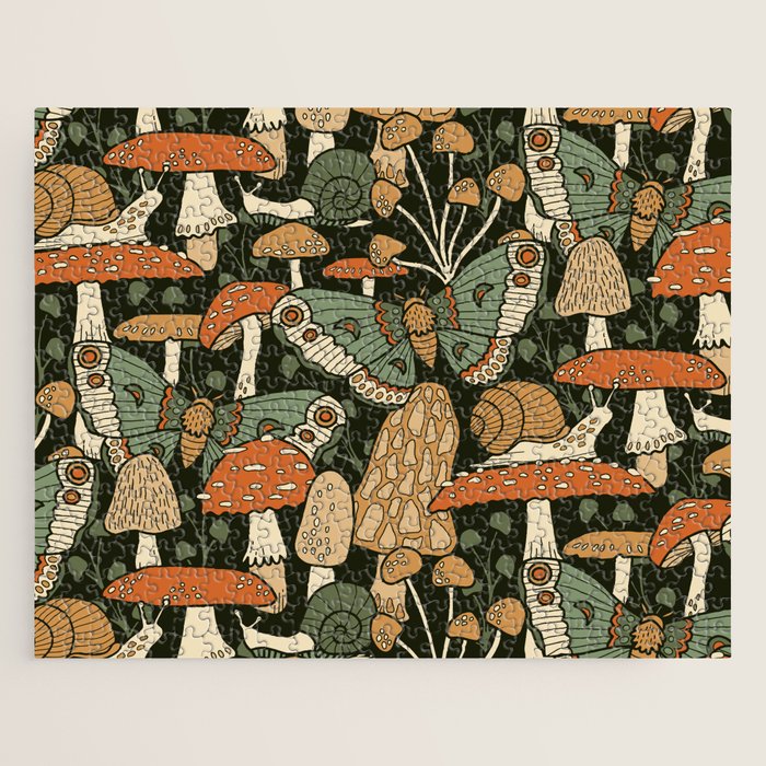 Mushroom Garden Winter Night Jigsaw Puzzle Gallery Image 1