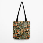 Mushroom Garden Winter Night Tote Bag Gallery Image 2