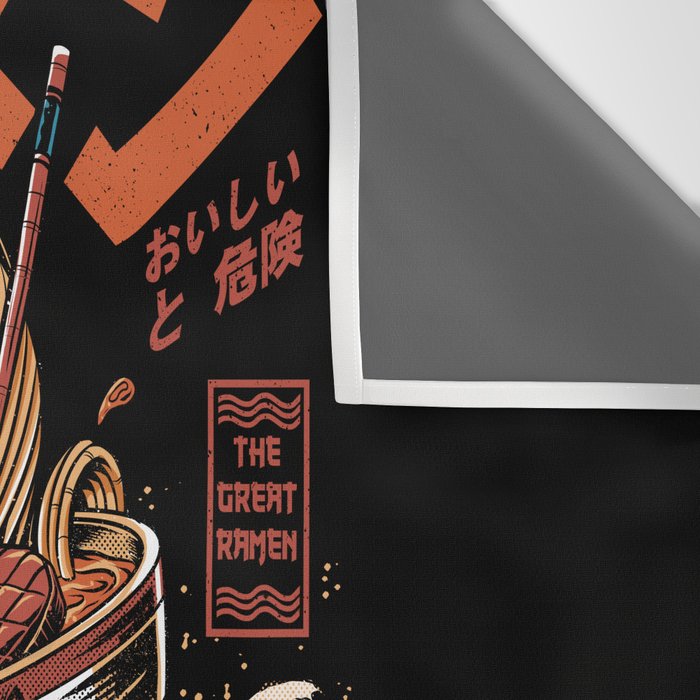 The black Great Ramen Wall Tapestry Gallery Image 3
