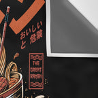 The black Great Ramen Wall Tapestry Gallery Image 3