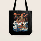 The black Great Ramen Tote Bag Gallery Image 1