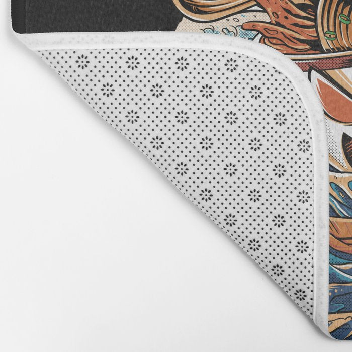 The black Great Ramen Bath Mat Gallery Image 2
