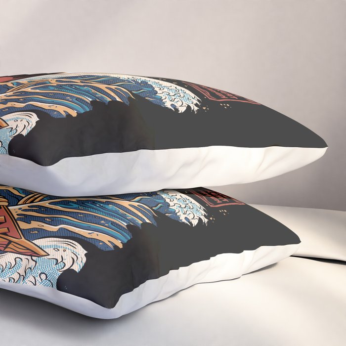 The black Great Ramen Pillow Sham Gallery Image 3