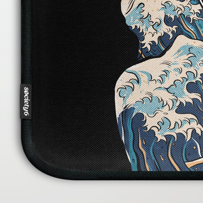 The black Great Ramen Laptop Sleeve Gallery Image 3