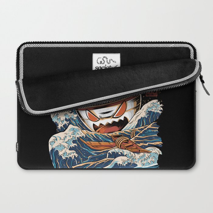 The black Great Ramen Laptop Sleeve Gallery Image 2