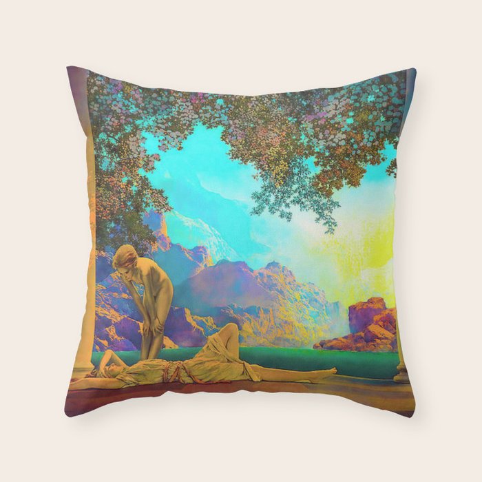 Daybreak By Maxfield Parrish Throw Pillow Gallery Image 1
