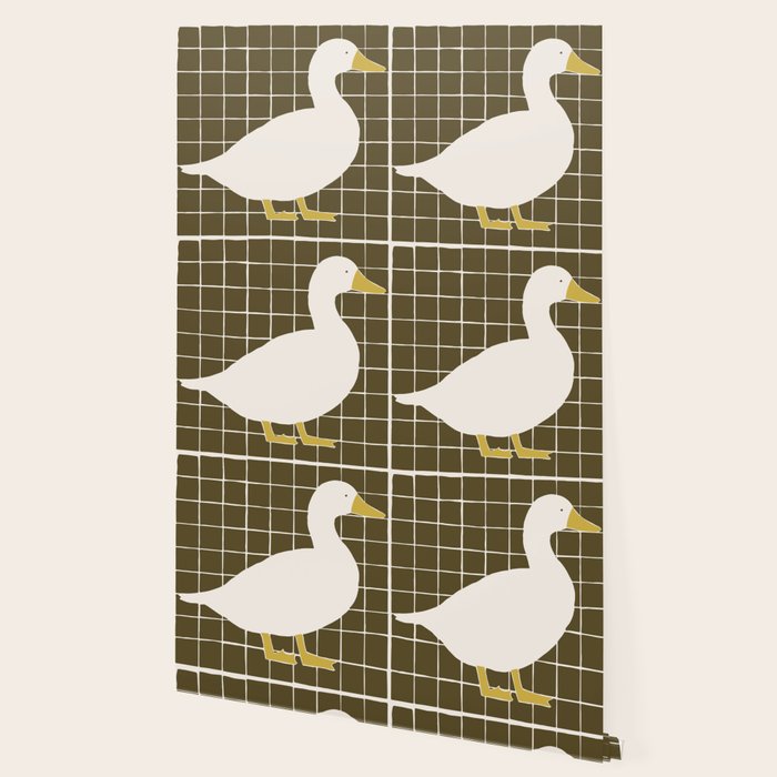 Folk Tile White Duck Wallpaper Gallery Image 2