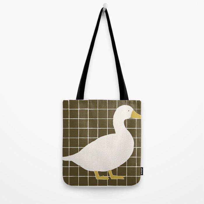 Folk Tile White Duck Tote Bag Gallery Image 2