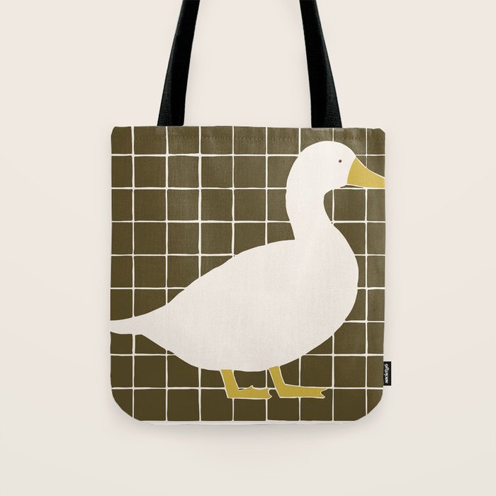 Folk Tile White Duck Tote Bag Gallery Image 1