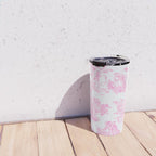 Pink Toile De Jouy Print Travel Mug Gallery Image 4