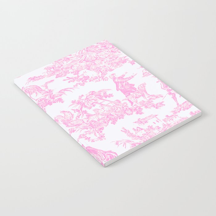 Pink Toile De Jouy Print Notebook Gallery Image 1