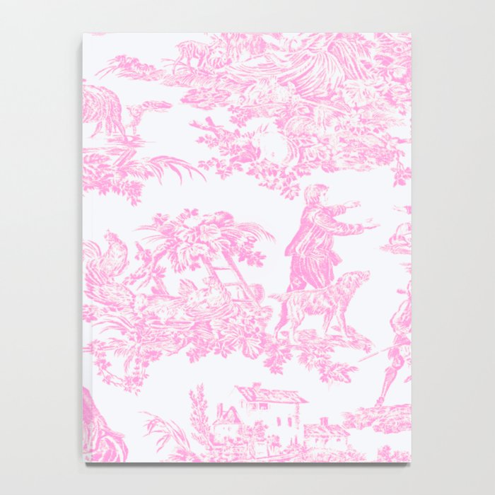 Pink Toile De Jouy Print Notebook Gallery Image 4