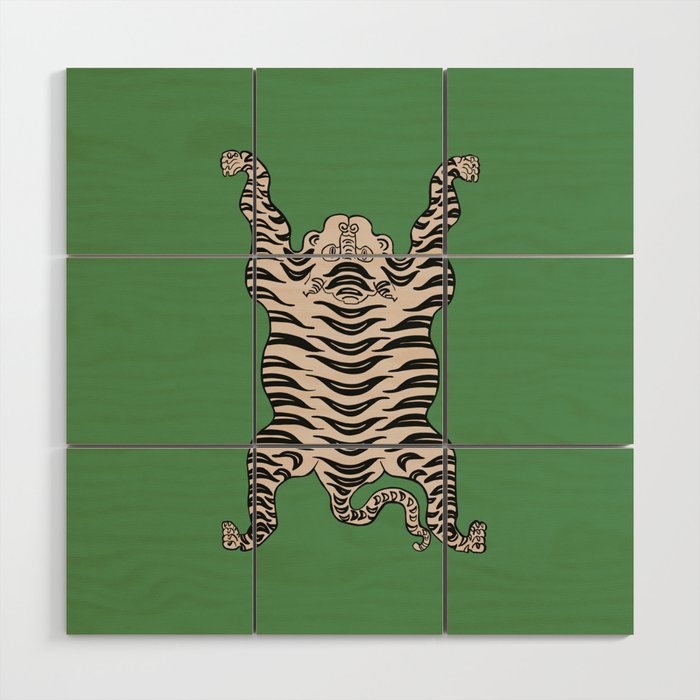 Tiger Green Wood Wall Art Gallery Image 1