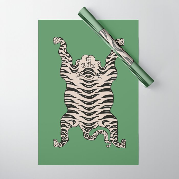 Tiger Green Wrapping Paper Gallery Image 1