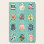 Floral Easter Eggs - Aqua Cutting Board Gallery Image 1
