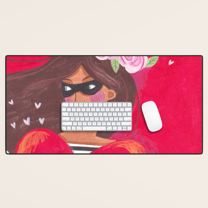 Portrait woman you stole my heart Desk Mat Gallery Image 1
