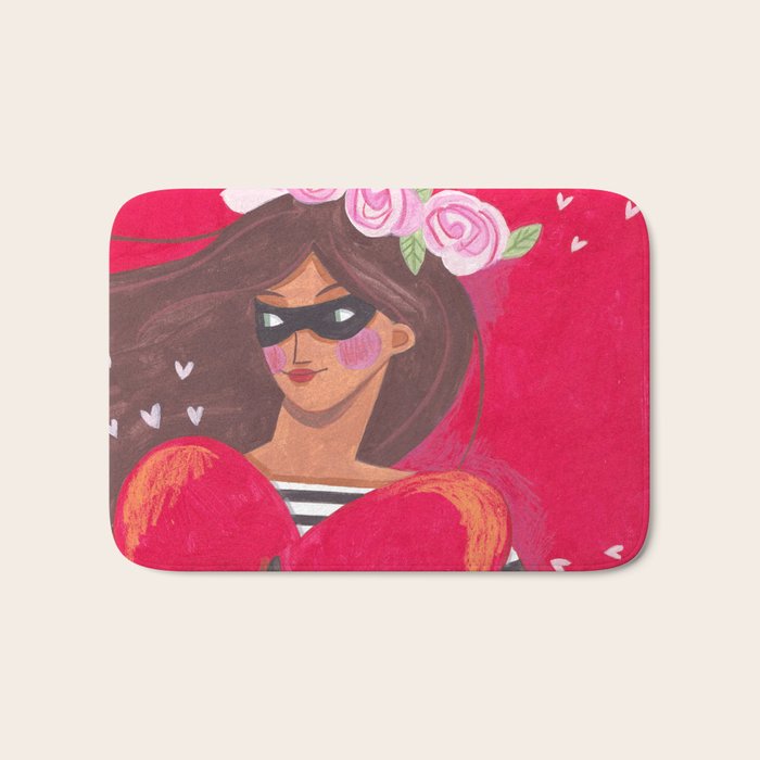 Portrait woman you stole my heart Bath Mat Gallery Image 1
