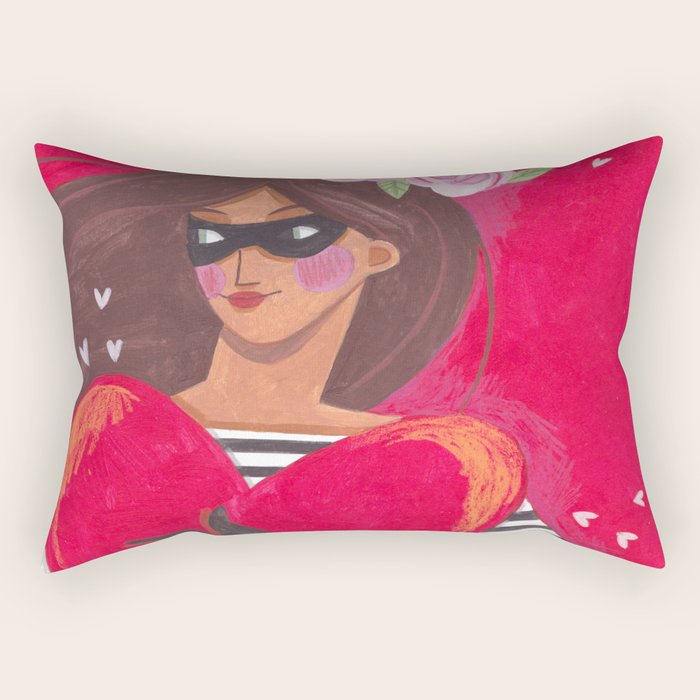 Portrait woman you stole my heart Rectangular Pillow Gallery Image 2