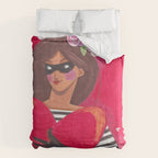 Portrait woman you stole my heart Comforter Gallery Image 6