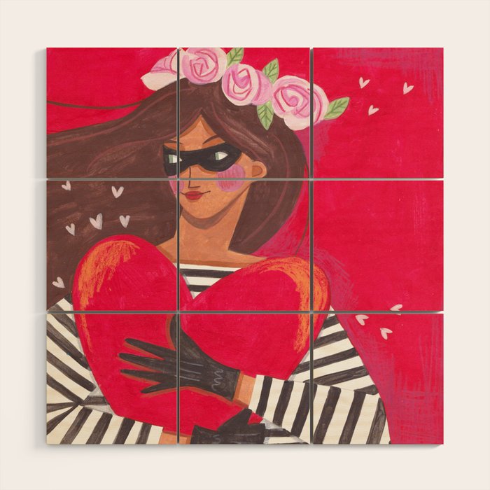 Portrait woman you stole my heart Wood Wall Art Gallery Image 1
