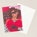 Portrait woman you stole my heart Stationery Card Gallery Image 2