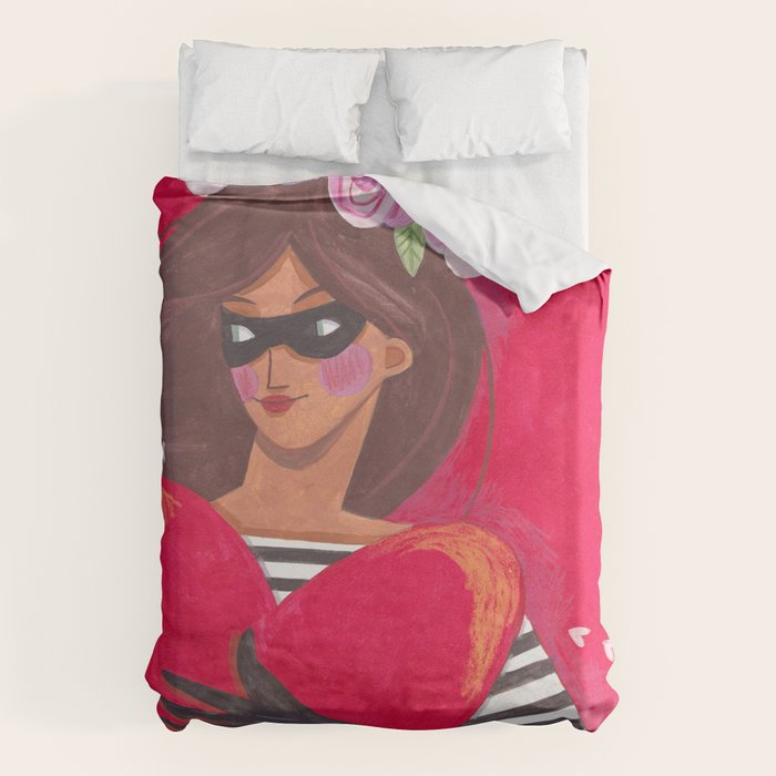 Portrait woman you stole my heart Duvet Cover Gallery Image 6