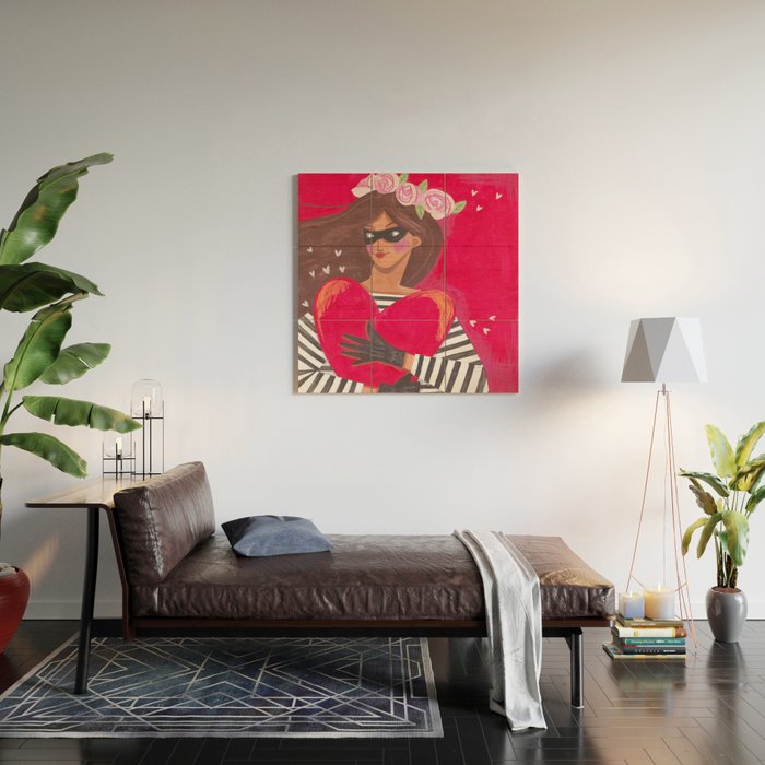 Portrait woman you stole my heart Wood Wall Art Gallery Image 2