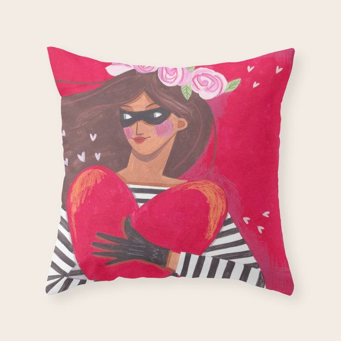 Portrait woman you stole my heart Throw Pillow Gallery Image 6