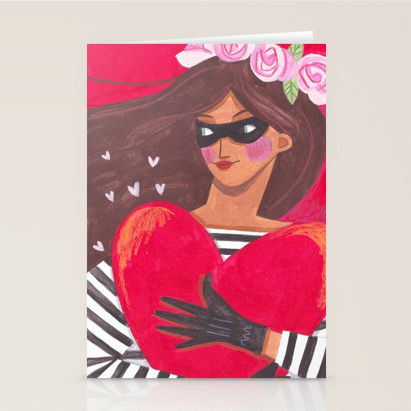 Portrait woman you stole my heart Stationery Card Gallery Image 2