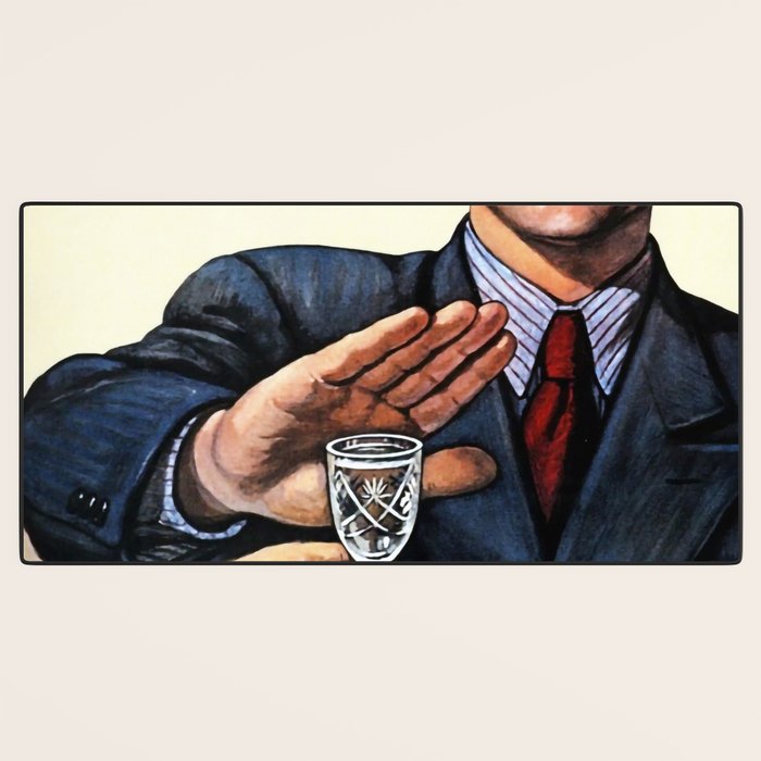 Anti Alcohol Vintage Soviet - HET - Soviet Anti Alcohol Propaganda - 1954-Het No To Alcohol Soviet Union Propaganda Desk Mat Gallery Image 3