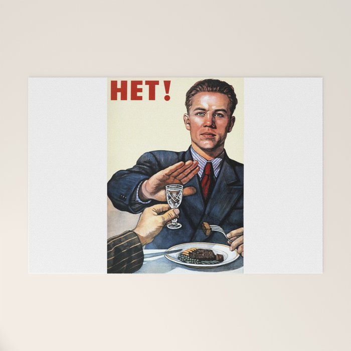 Anti Alcohol Vintage Soviet - HET - Soviet Anti Alcohol Propaganda - 1954-Het No To Alcohol Soviet Union Propaganda Welcome Mat Gallery Image 1